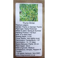 6 Degrees East Heirloom Herb Seeds - Thyme - Winter Thyme